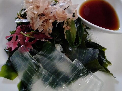 海藻とアロエのお刺身ポン酢添え